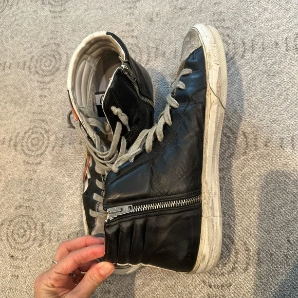 Golden Goose GGDB Slide Leather High-Top Sneakers 43 - Picture 4 of 9